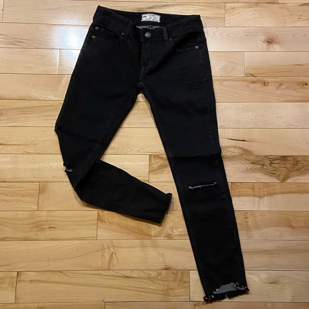 Free People Ripped Black Jeans